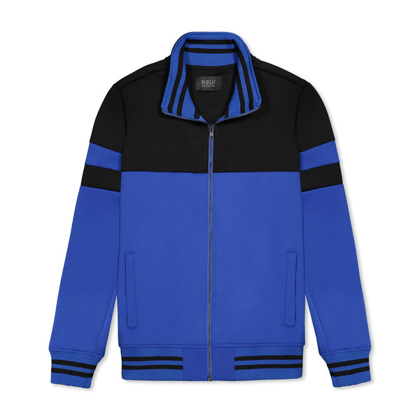 Royal Blue Full Zip Colorblock Athletic Jacket