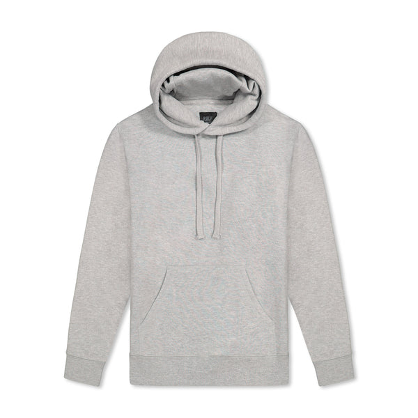 Grey Popover Fleece Hooded Sweatshirt